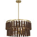 Aquitane 4 Light 24 inch Warm Brass Pendant Ceiling Light