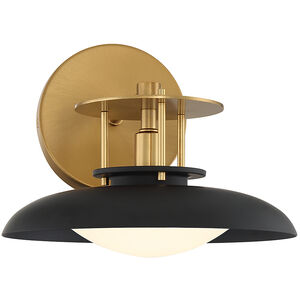 Gavin 1 Light 9 inch Black with Warm Brass Accents Wall Sconce Wall Light in Matte Black with Warm Brass
