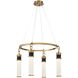 Abel LED 26 inch Matte Black with Warm Brass Accents Chandelier Ceiling Light