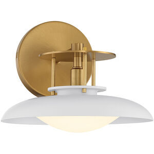 Gavin 1 Light 9 inch White with Warm Brass Accents Wall Sconce Wall Light in White/Warm Brass