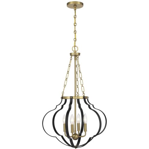 Mercer 4 Light 20 inch White and Warm Brass Pendant Ceiling Light in White/Warm Brass