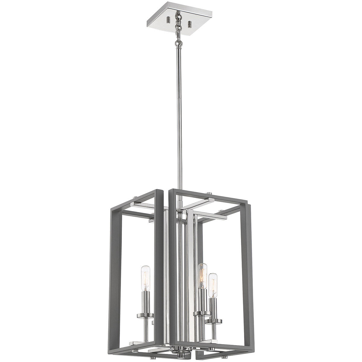 Champlin 4 Light 12.38 inch Gray with Polished Nickel Accents Pendant Ceiling Light in Gray/Polished Nickel