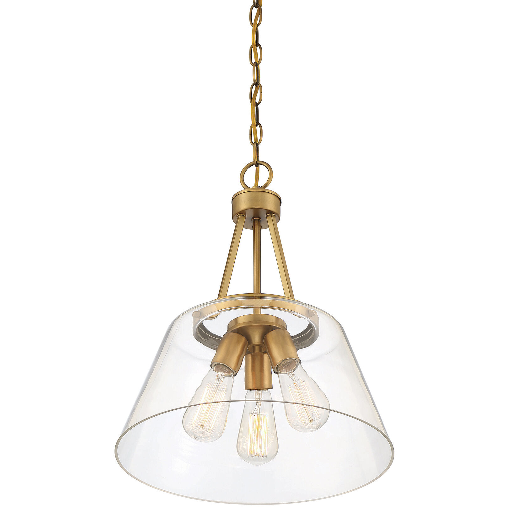 Savoy House 7 1025 3 322 Calhoun 3 Light 15 inch Warm Brass Pendant Ceiling Light Essentials