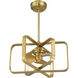Lynx 14 inch Warm Brass with Gold Blades Fan D'Lier