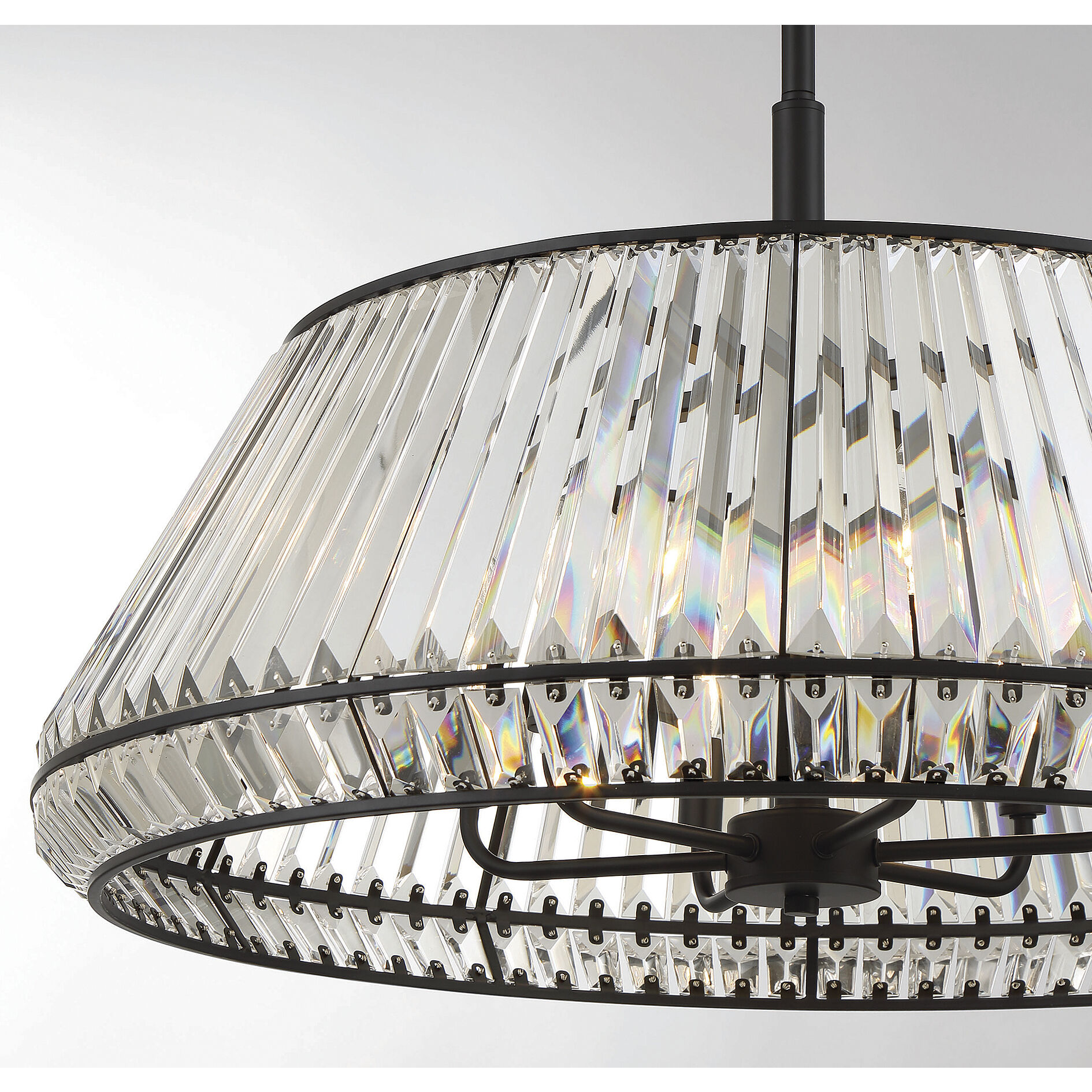 Pyramid 6 Light 29 inch Matte Black Pendant Ceiling Light