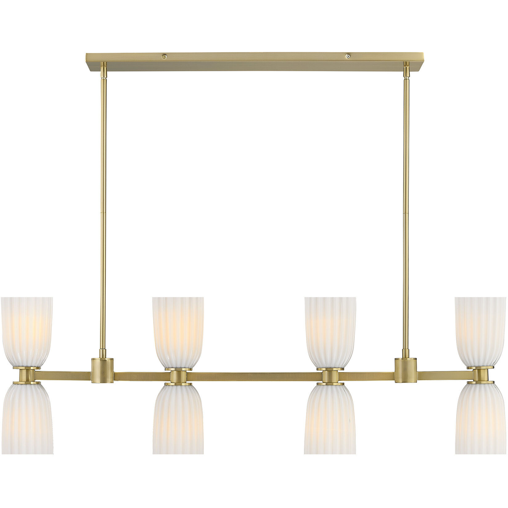 Baldwin 8 Light 44 inch Noble Brass Linear Chandelier Ceiling Light, Essentials