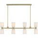 Baldwin 8 Light 44 inch Noble Brass Linear Chandelier Ceiling Light, Essentials