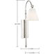 Rutland 11.5 inch 60 watt Polished Nickel Adjustable Wall Sconce Wall Light, Essentials