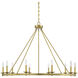 Middleton 10 Light 45 inch Warm Brass Chandelier Ceiling Light, Essentials