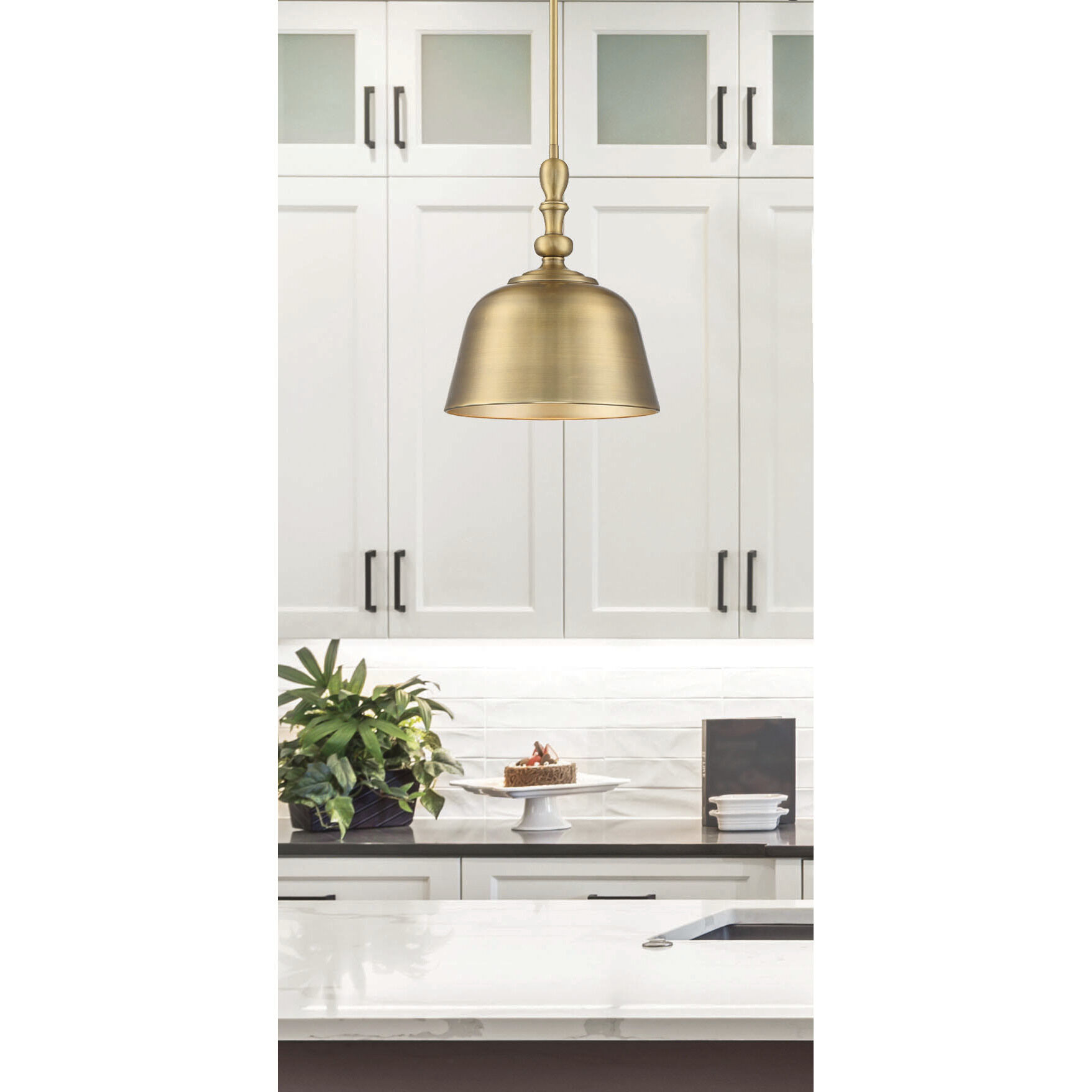 Berg 1 Light 12 inch Warm Brass Pendant Ceiling Light, Essentials