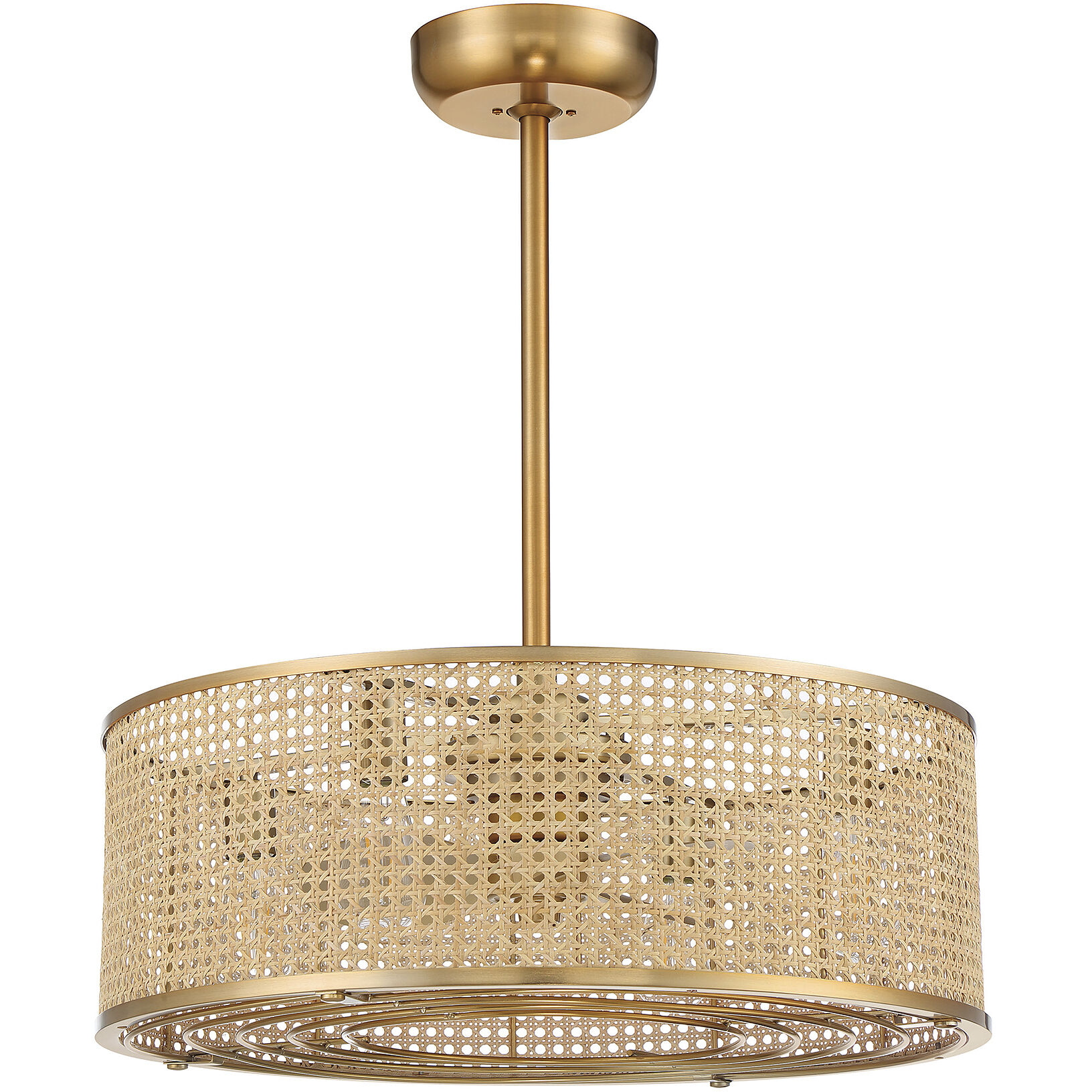 Astoria 14 inch Warm Brass with Gold Blades Fan D'Lier