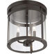 Penrose 3 Light 12.5 inch English Bronze Semi-Flush Ceiling Light, Essentials