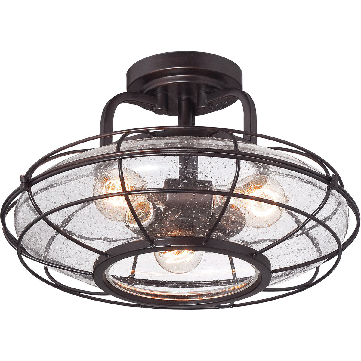 Connell 3 Light 16 inch English Bronze Semi-Flush Ceiling Light
