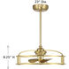 Vesta 14 inch Warm Brass with Gold Blades Fan D'Lier