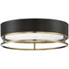 Creswell LED 15 inch Warm Brass Flush Mount Ceiling Light, Oval
