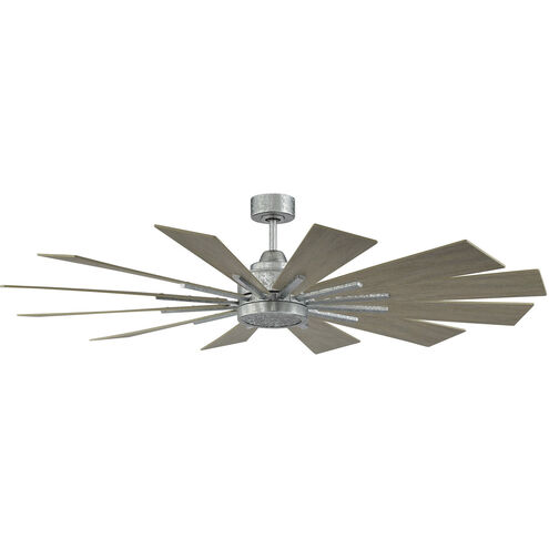 Farmhouse 60 inch Galvanized Aluminum with Weathered Oak Blades Ceiling Fan