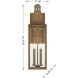 Lancaster 2 Light 23.5 inch Atlas Bronze Outdoor Wall Lantern