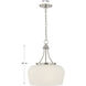 Octave 3 Light 15 inch Satin Nickel Pendant Ceiling Light, Essentials
