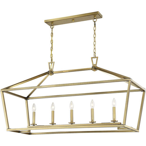 Townsend 5 Light 44 inch Warm Brass Linear Chandelier Ceiling Light, Essentials