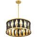 Kellerman 4 Light 21 inch Matte Black with True Gold Pendant Ceiling Light