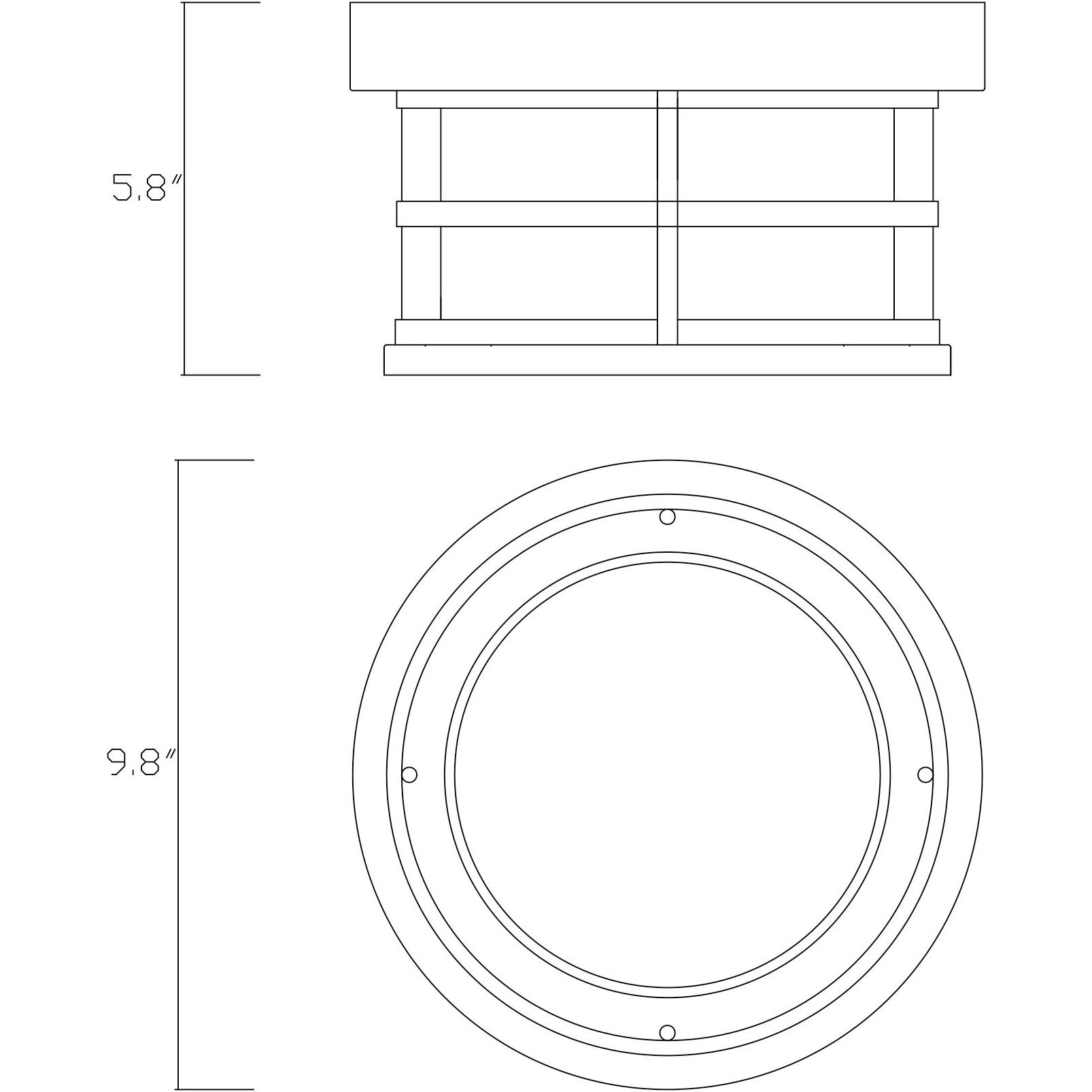 Barrett 1 Light 10 inch Black Outdoor Flush Mount