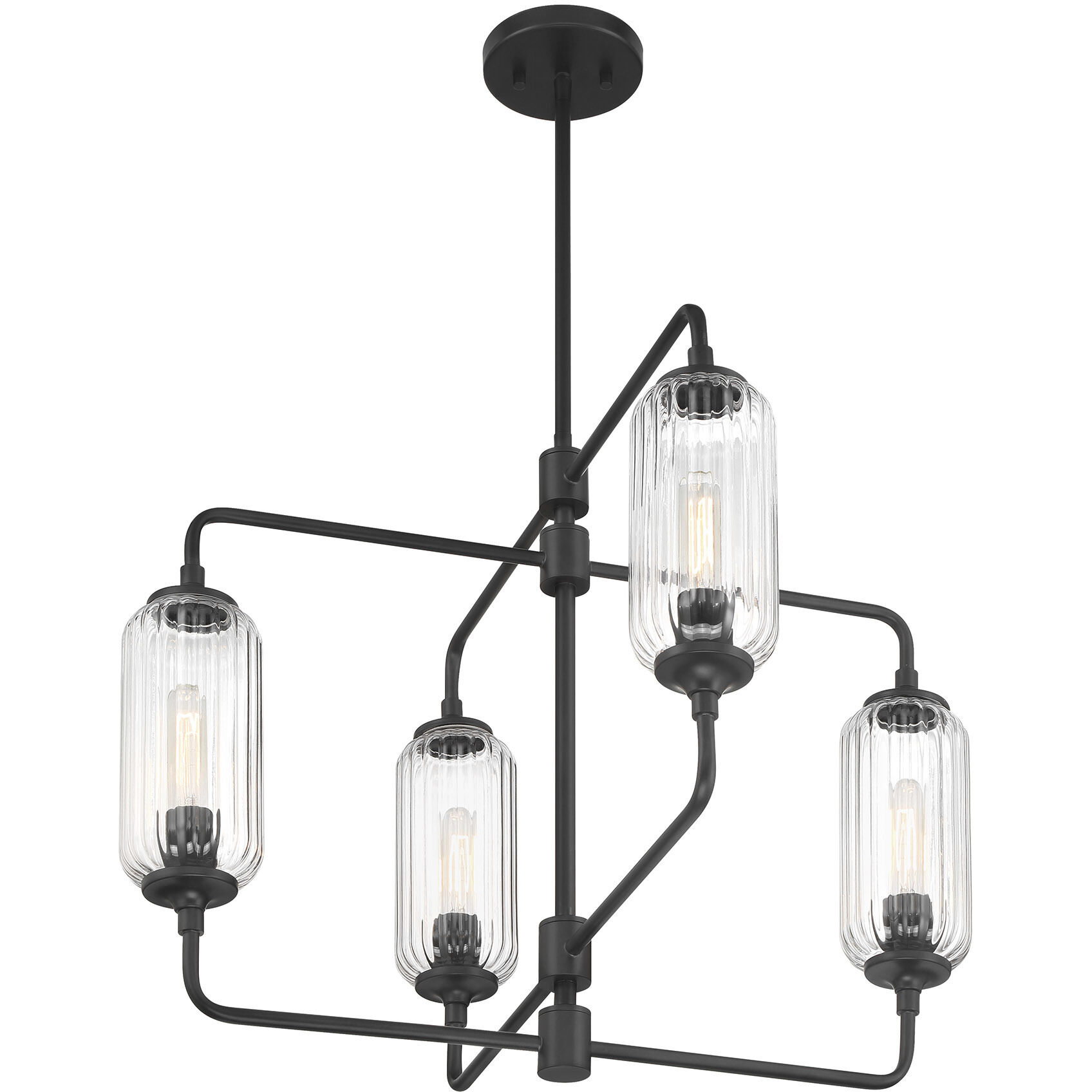Holton 4 Light 26 inch Matte Black Chandelier Ceiling Light