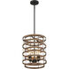 Blaine 3 Light 13 inch Natural Walnut with Black Accents Pendant Ceiling Light