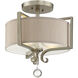 Rosendal 2 Light 16 inch Silver Sparkle Semi-Flush Ceiling Light