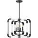 Rotterdam 4 Light 20 inch Matte Black Covertible SemiFlush Ceiling Light, Essentials