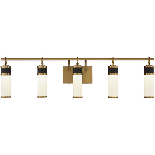 Abel LED 39 inch Matte Black with Warm Brass Accents Vanity Light Wall Light