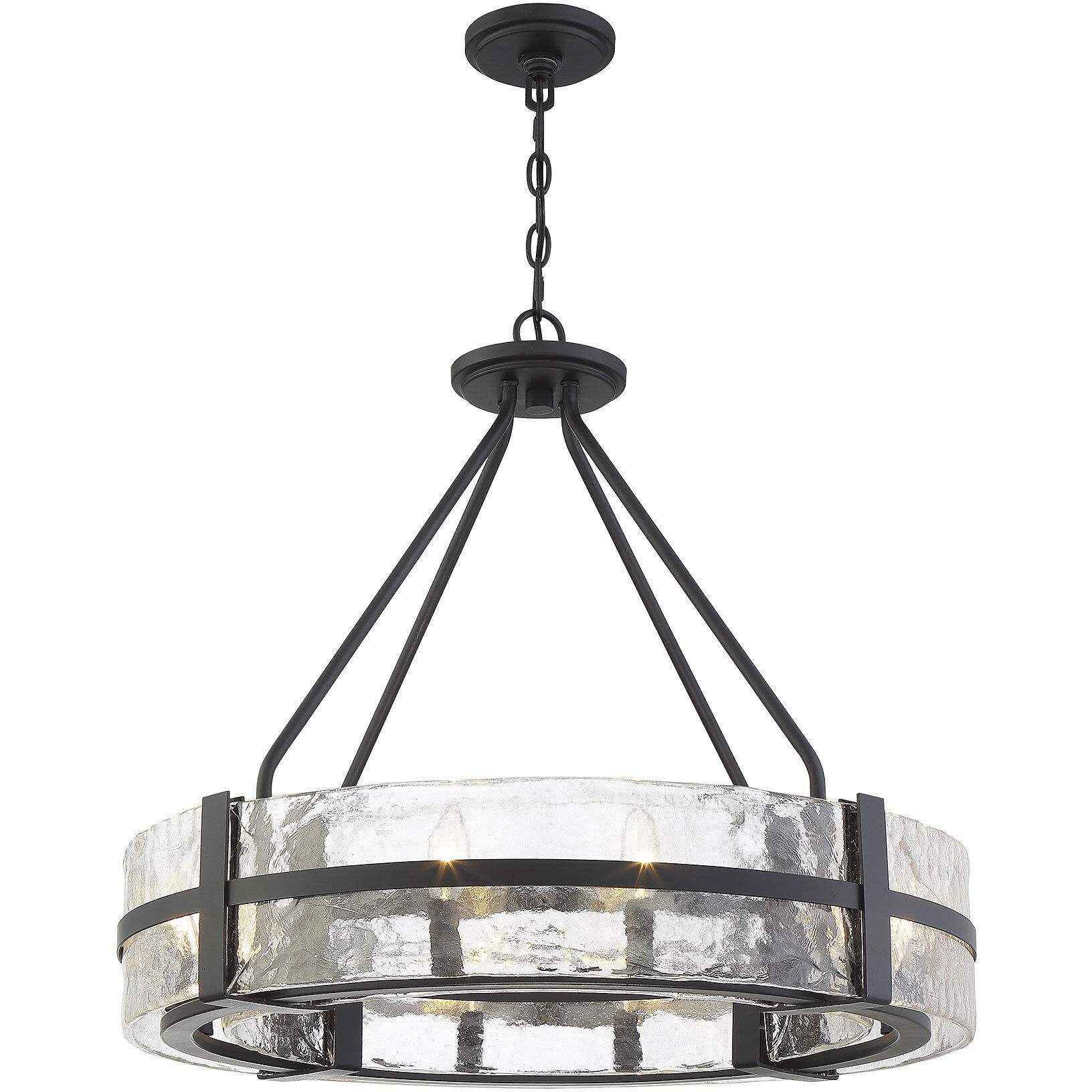 Hudson 8 Light 28 inch Matte Black Pendant Ceiling Light