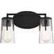 Sacremento 2 Light 14 inch Black Bathroom Vanity Light Wall Light, Essentials
