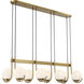 Abella 8 Light 46 inch Warm Brass Linear Chandelier Ceiling Light, Lighting One