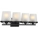 Klein 4 Light 33 inch Matte Black Bathroom Vanity Light Wall Light, Lighting One