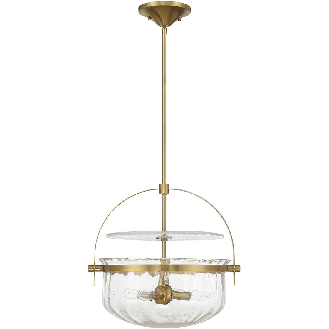 Denmar 4 Light 18 inch Warm Brass Covertible SemiFlush Ceiling Light