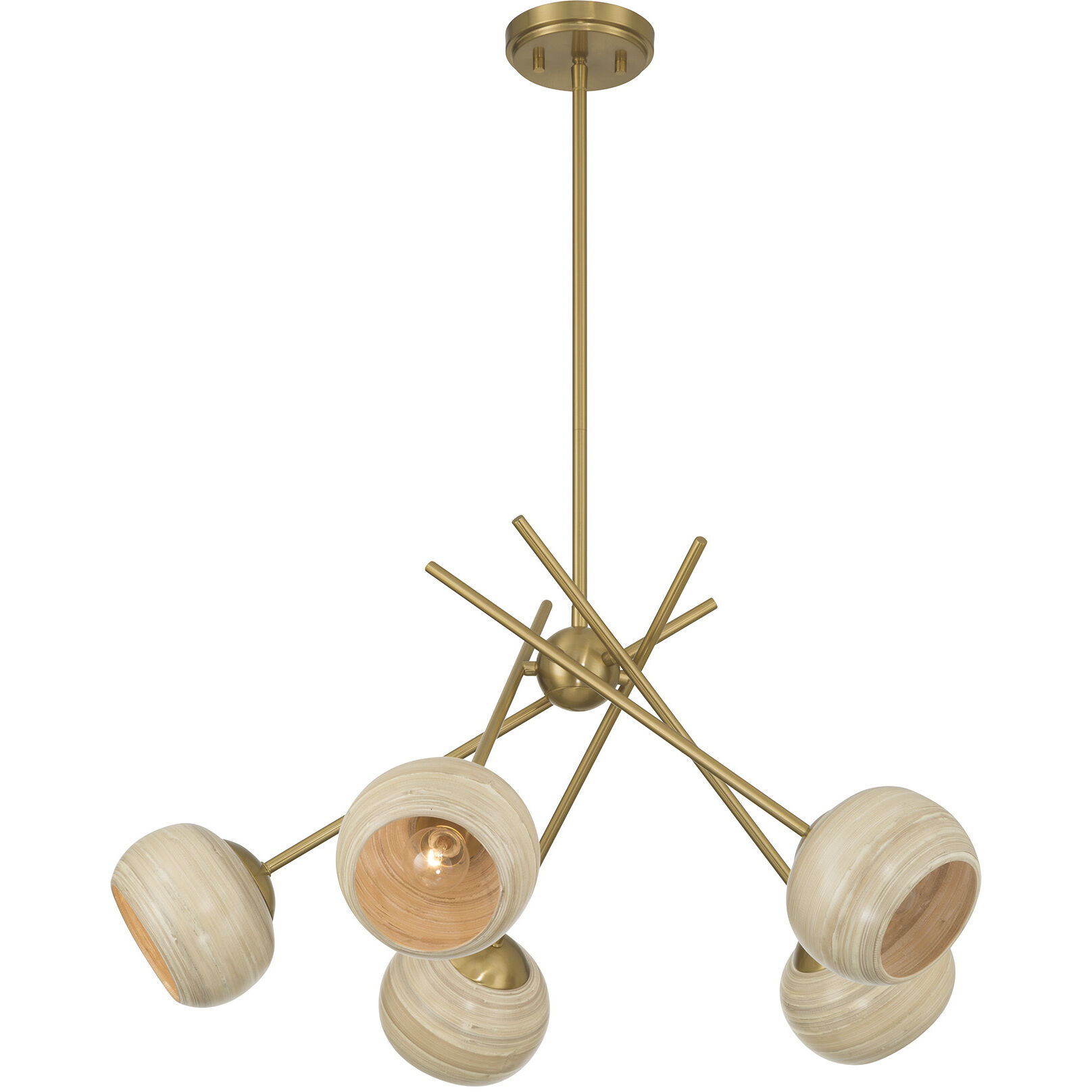 Jasper 5 Light 27.38 inch Warm Brass Chandelier Ceiling Light
