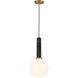 Callaway 1 Light 10 inch Black Marble with Warm Brass Pendant Ceiling Light