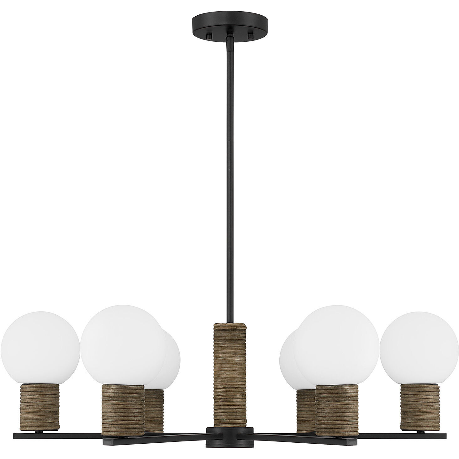 Jarrell 6 Light 30 inch Matte Black Chandelier Ceiling Light