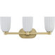 Baldwin 3 Light 23 inch Noble Brass Bathroom Vanity Light Wall Light, Essentials
