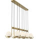 Abella 8 Light 46 inch Warm Brass Linear Chandelier Ceiling Light, Lighting One