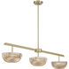 Hubbard LED 44 inch Noble Brass Linear Chandelier Ceiling Light