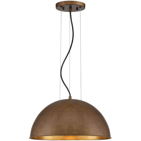 Sommerton 1 Light 16 inch Rubbed Bronze / Gold Leaf Pendant Ceiling Light in Rubbed Bronze with Gold Leaf
