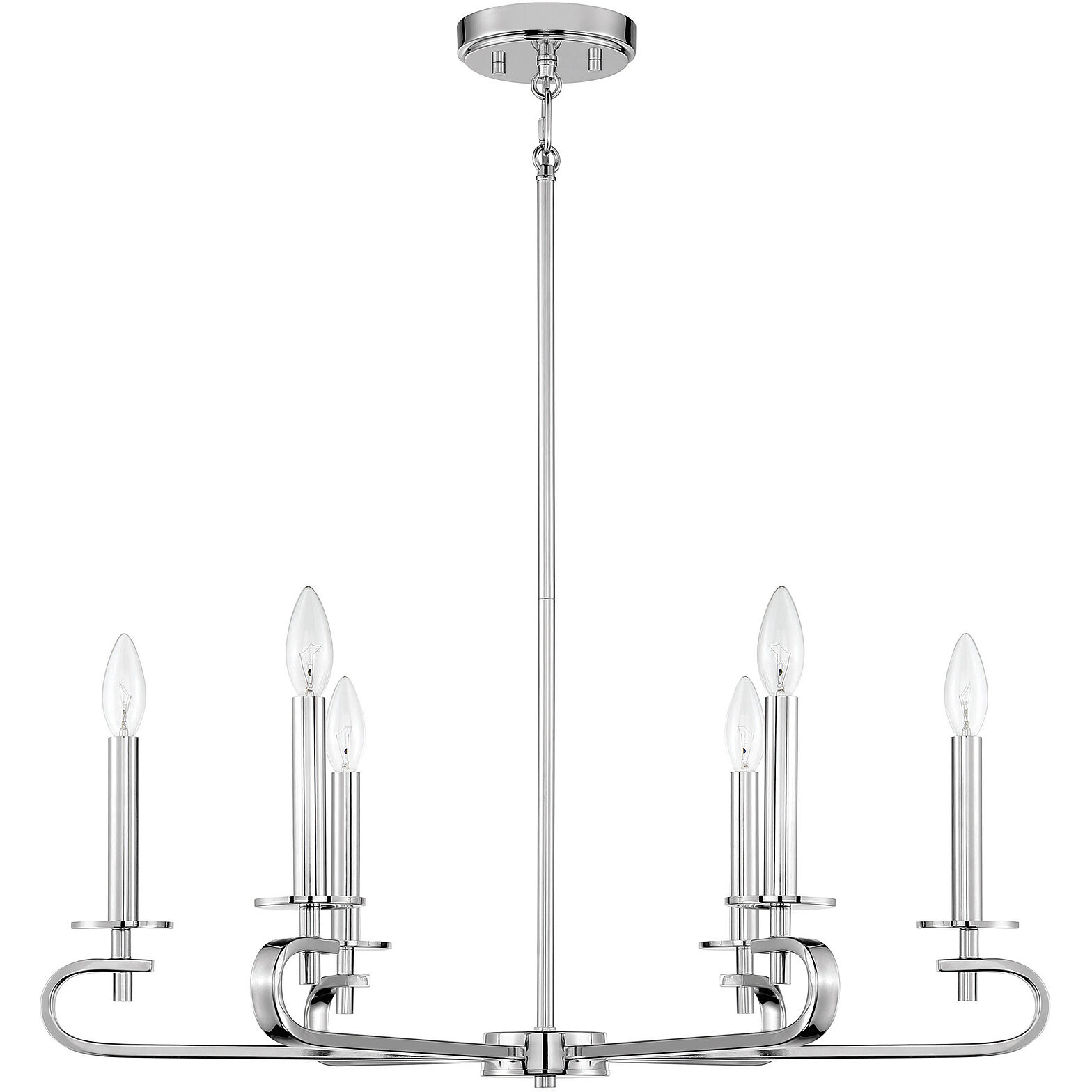 Torino 6 Light 28 inch Polished Nickel Chandelier Ceiling Light, Essentials