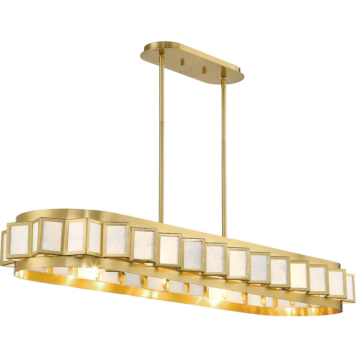 Gideon 8 Light 47.75 inch Warm Brass Linear Chandelier Ceiling Light