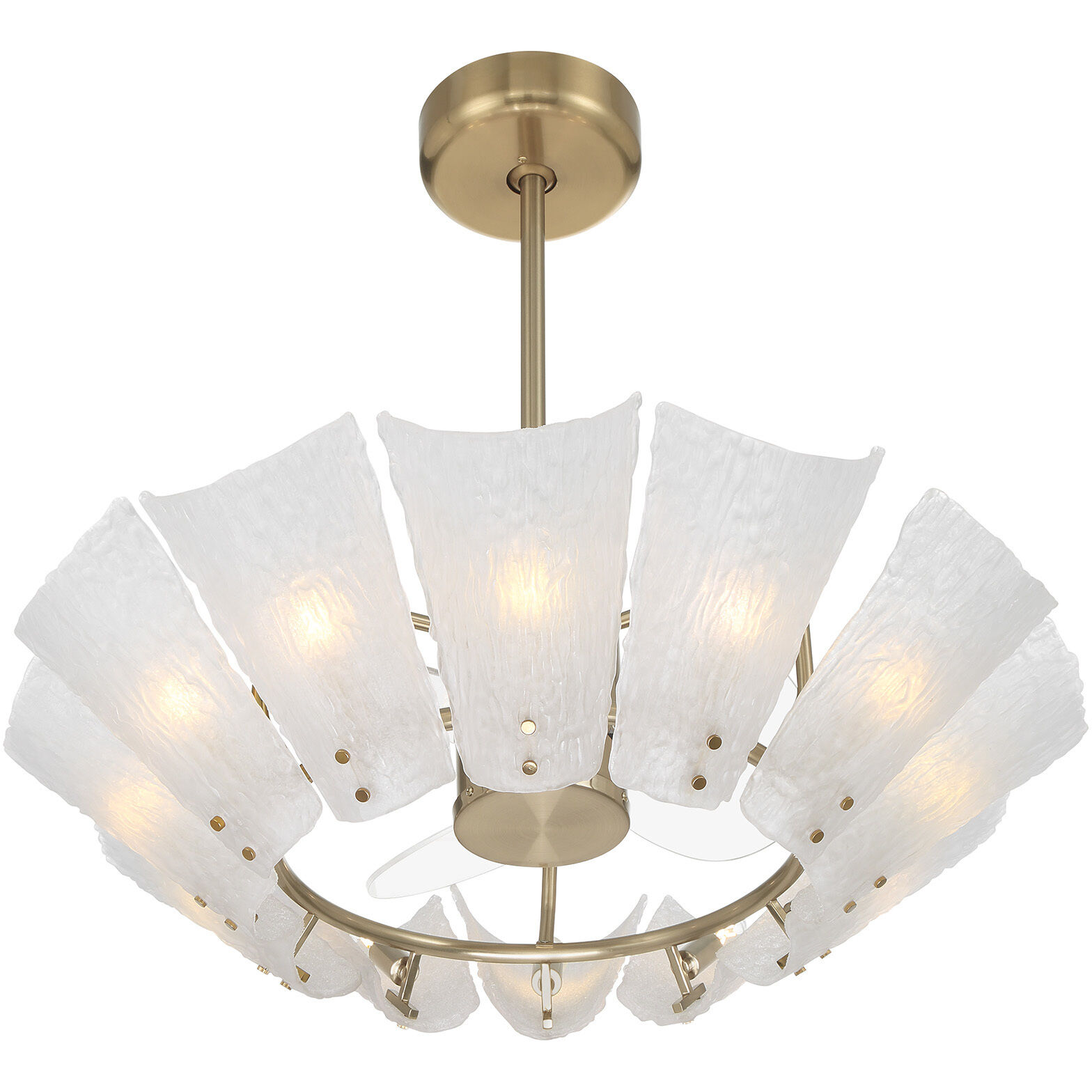 Celina 16 inch Noble Brass with Clear Blades Fan D'Lier