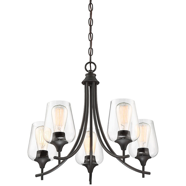 Octave 5 Light 23 inch English Bronze Chandelier Ceiling Light, Essentials