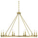 Middleton 10 Light 45 inch Warm Brass Chandelier Ceiling Light, Essentials