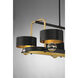 Chambord 6 Light 41.25 inch Vintage Black with Warm Brass Accents Linear Chandelier Ceiling Light, Lighting One