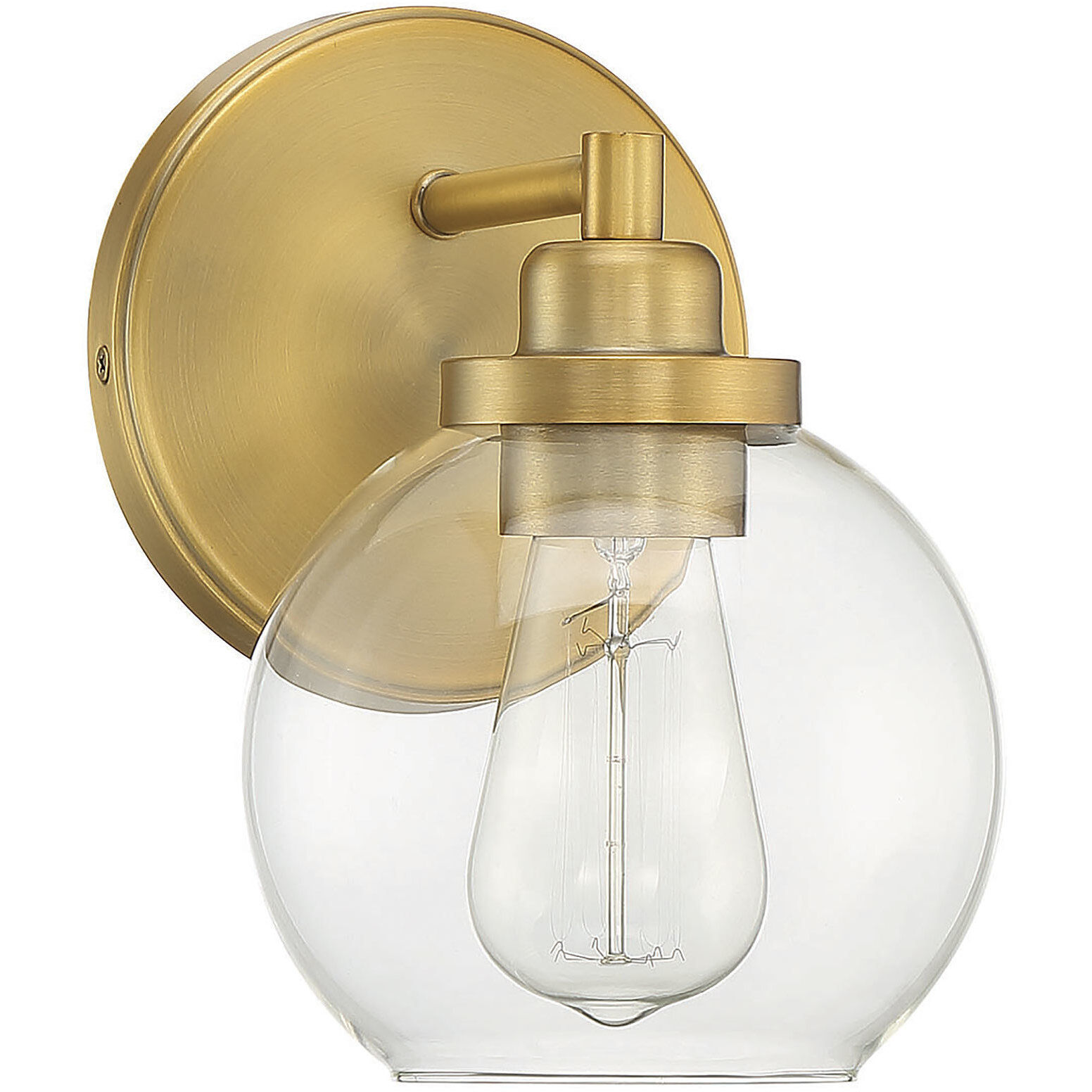 Carson 1 Light 5.5 inch Warm Brass Bathroom Vanity Light Wall Light, Essentials