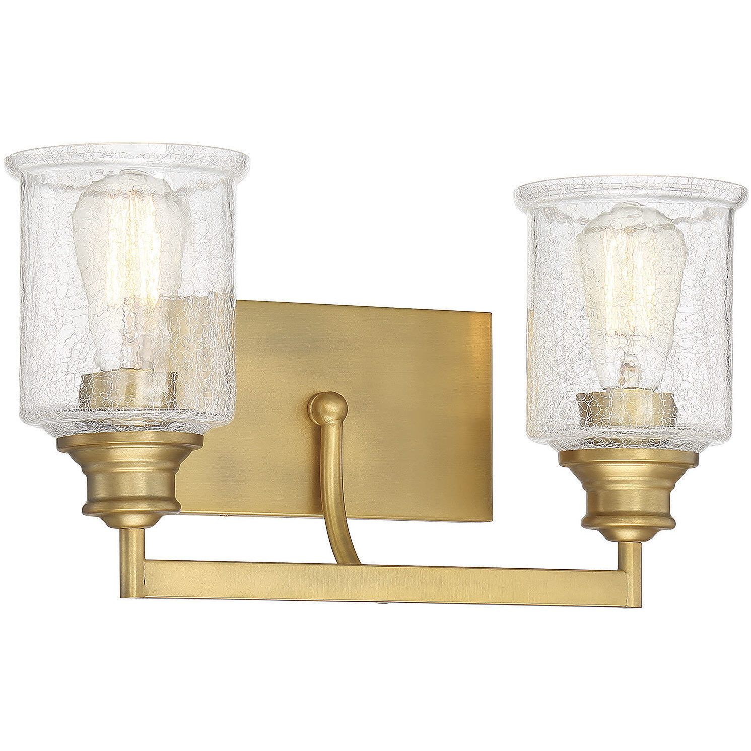 Hampton 2 Light 16 inch Warm Brass Bathroom Vanity Light Wall Light